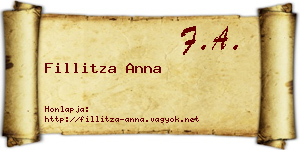 Fillitza Anna névjegykártya